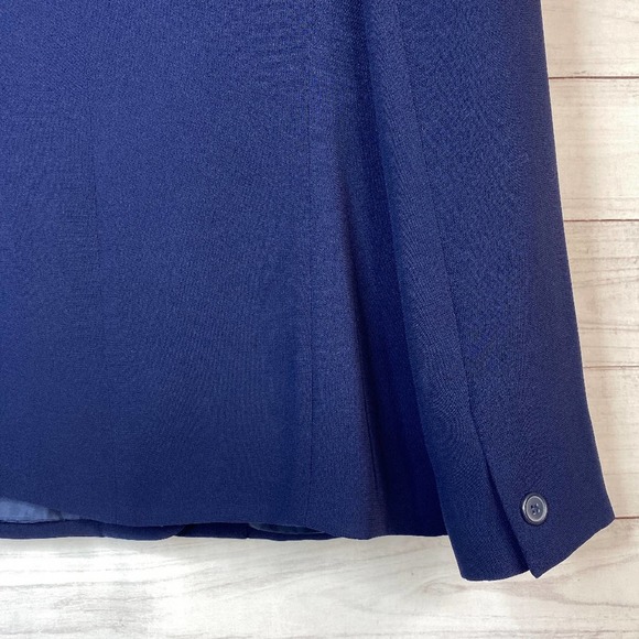 Laura Scott Vintage Navy Blue Single Breasted Suit Jacket Size 12 Petite - Picture 9 of 16